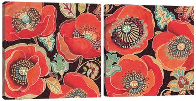 Moroccan Red Diptych Canvas Art Print - Middle Eastern Décor