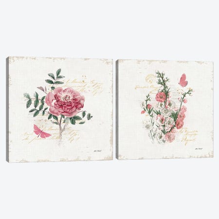 French Romance Diptych I Canvas Print Set #WAC2HSET127} by Katie Pertiet Canvas Wall Art