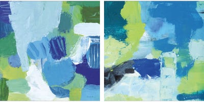 Mountain Reflection Diptych by Farida Zaman multi panel art