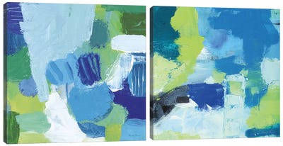 Mountain Reflection Diptych Canvas Art Print - Art Sets | Triptych & Diptych Wall Art