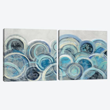 Variation Blue Grey Diptych Canvas Print Set #WAC2HSET160} by Silvia Vassileva Art Print