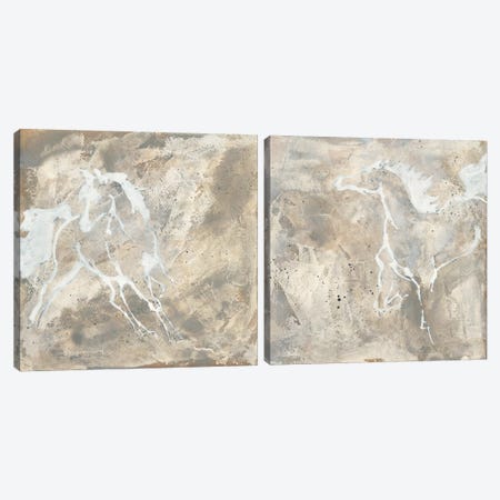 White Horse Diptych Canvas Print Set #WAC2HSET164} by Chris Paschke Canvas Art