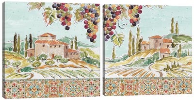 Tuscan Breeze Diptych Canvas Art Print - Art Sets | Triptych & Diptych Wall Art