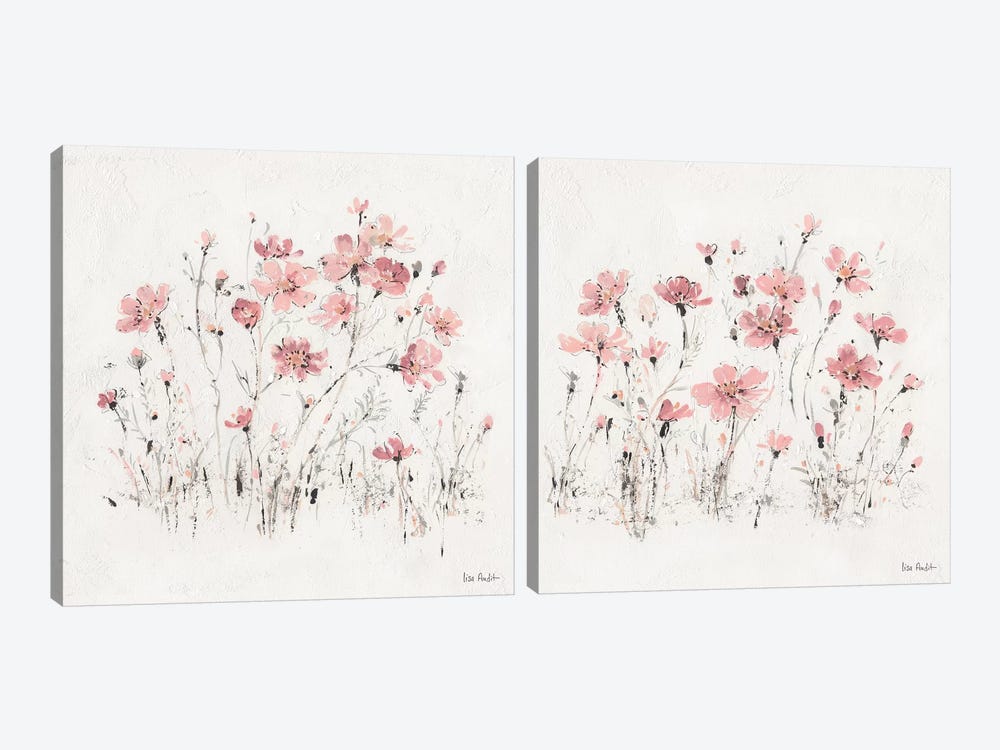 Wildflowers Pink Diptych Canvas Art by Lisa Audit | iCanvas