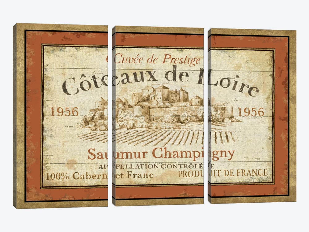 French Wine Labels II  by Daphne Brissonnet 3-piece Canvas Art Print