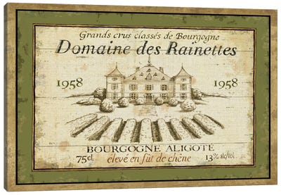 French Wine Label III  Canvas Art Print - Home Staging Dining Room