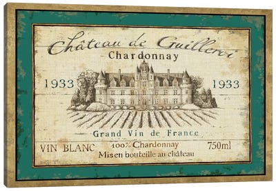 French Wine Label IV  Canvas Art Print - Castle & Palace Art