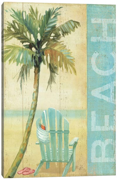 Ocean Beach I Canvas Art Print - Palm Tree Art
