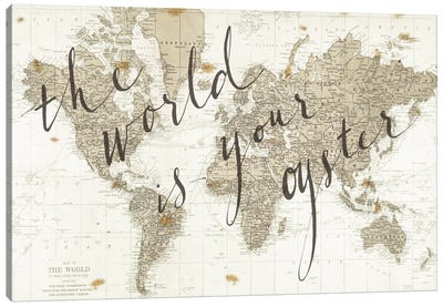 The World Is Your Oyster Canvas Art Print - Kids Map Art