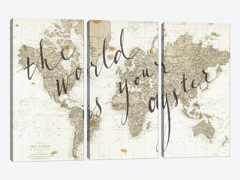 The World Is Your Oyster by Sara Zieve Miller 3-piece Canvas Art