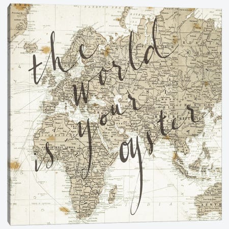 The World Is Your Oyster Square Canvas Print #WAC3128} by Sara Zieve Miller Canvas Art Print