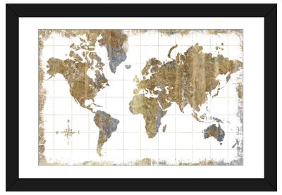 Gilded Map Paper Art Print - Maps