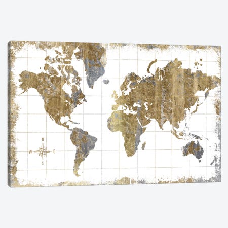 Gilded Map Canvas Print #WAC3210} by All That Glitters Art Print