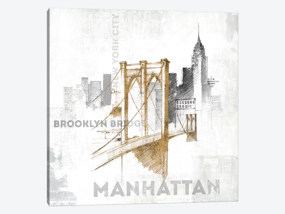 Brooklyn Bridge by All That Glitters 1-piece Canvas Art