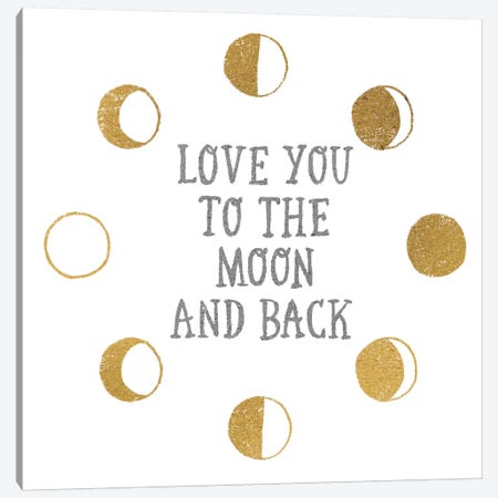 To the Moon Canvas Print #WAC3238} by All That Glitters Art Print