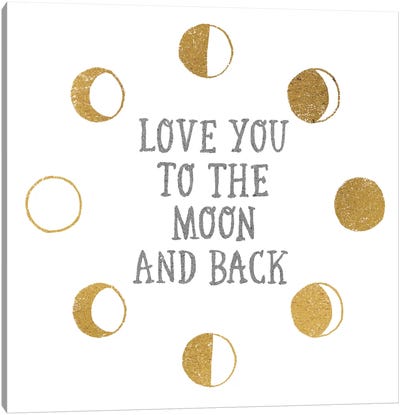 To the Moon Canvas Art Print - Love Typography