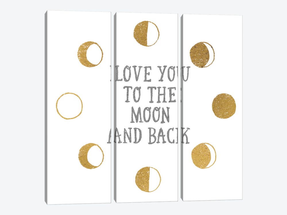To the Moon by All That Glitters 3-piece Canvas Art