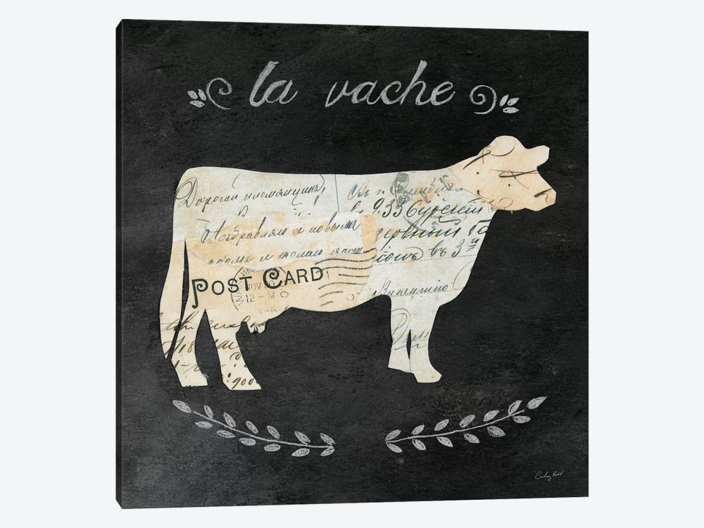 La Vache Cameo by Courtney Prahl 1-piece Canvas Art Print