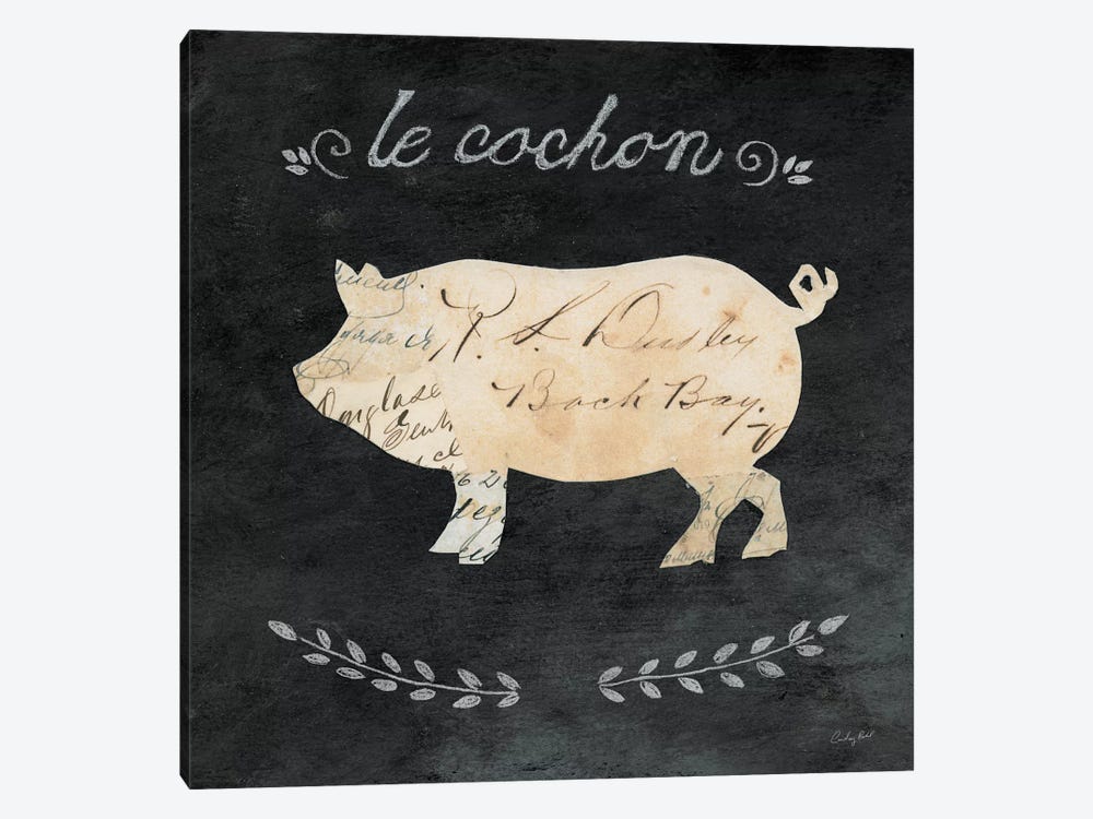 Le Cochon Cameo by Courtney Prahl 1-piece Canvas Wall Art