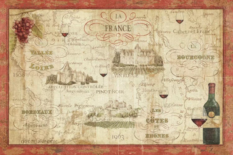 Wine Map by Daphne Brissonnet wall art