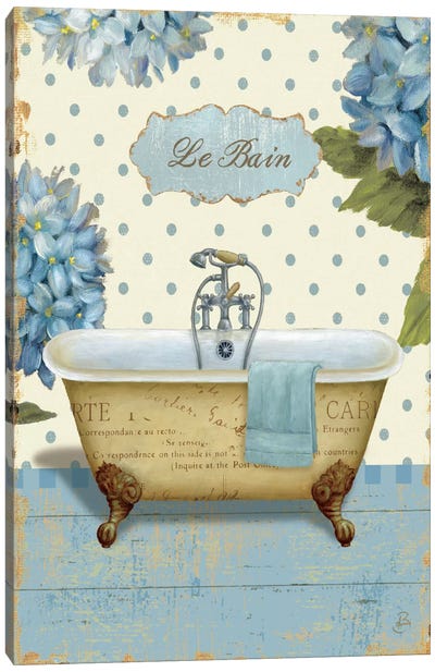 Thinking of You Bath I  Canvas Art Print - Hydrangea Art