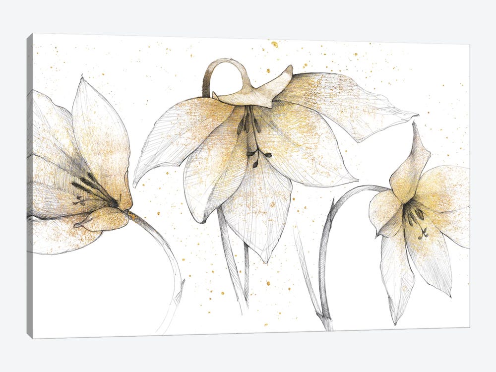 Gilded Graphite Floral Trio by Avery Tillmon 1-piece Art Print