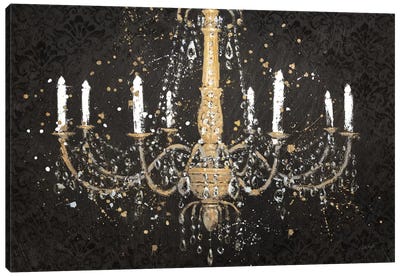 Grand Chandelier Black I Canvas Art Print - Welcome Home, Chicago