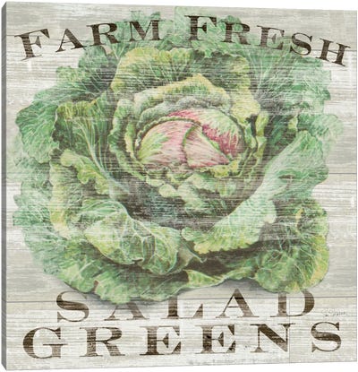Farm Fresh Greens Canvas Art Print - Farmhouse Kitchen Art
