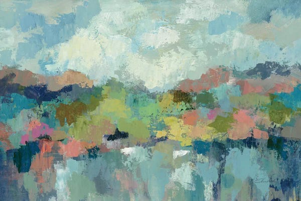 Large Abstract Art - Canvas Prints: Abstract Lakeside by Silvia Vassileva