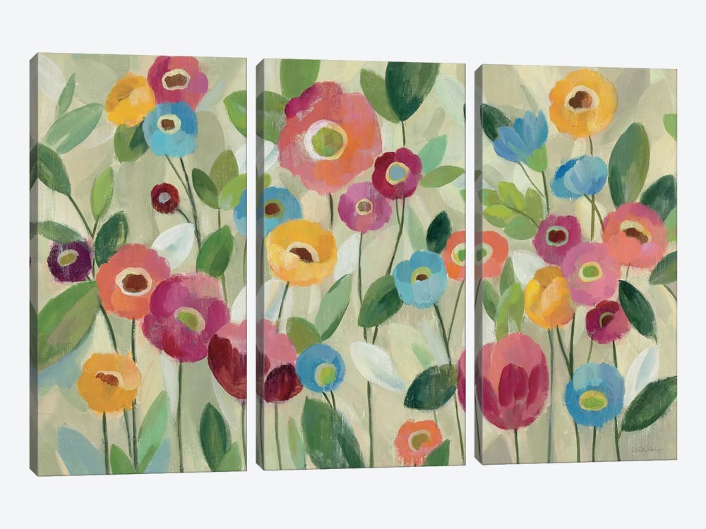 Fairy Tale Flowers V 3-piece Canvas Print