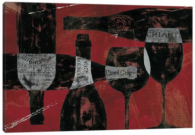 Wine Selection III Red Canvas Art Print - Daphne Brissonnet