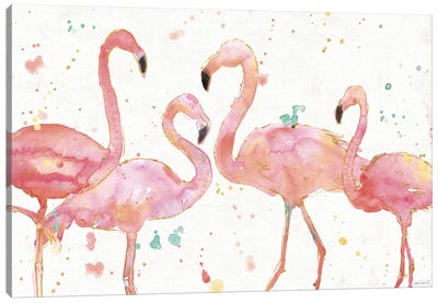 Flamingo Fever I Canvas Art Print - Kids Bathroom Art