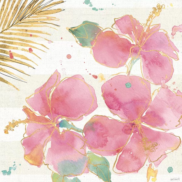 Watercolor Flowers: Flamingo Fever VII by Anne Tavoletti