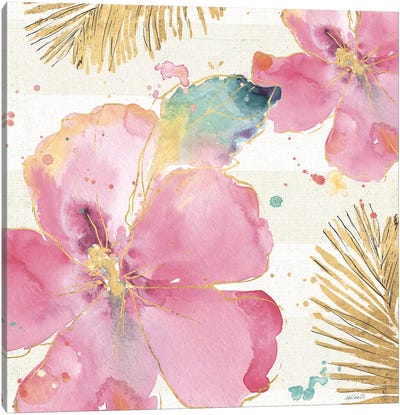 Flamingo Fever VIII Canvas Art Print - Rose Quartz & Serenity