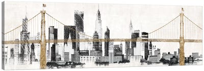 Bridge and Skyline Canvas Art Print - Industrial Art