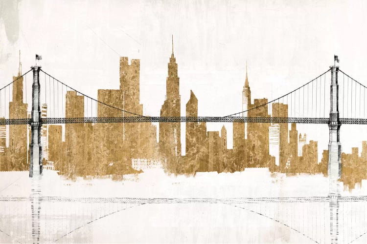 Bridge and Skyline Gold by Avery Tillmon wall art