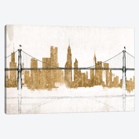 Bridge and Skyline Gold Canvas Print #WAC3807} by Avery Tillmon Art Print