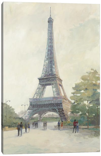 Early Evening Paris Canvas Art Print - Famous Buildings & Towers