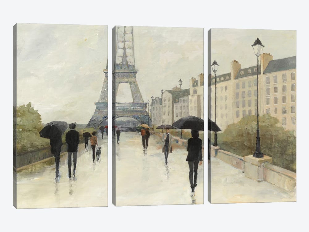 Eiffel in the Rain by Avery Tillmon 3-piece Canvas Artwork