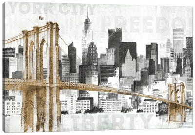 New York Skyline I Canvas Art Print - Bridge Art