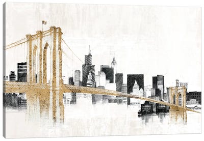 Skyline Crossing Canvas Art Print - Famous Bridges