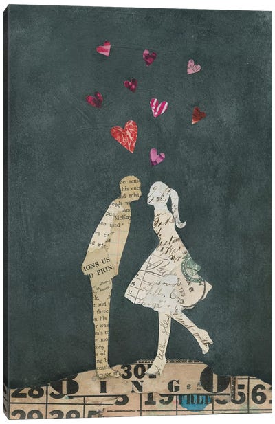 Cute Couple I Canvas Art Print - Heart Art