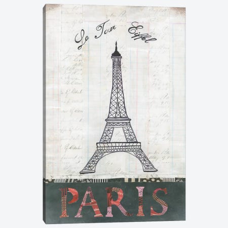 La Tour Eiffel Canvas Print #WAC3831} by Courtney Prahl Canvas Art Print