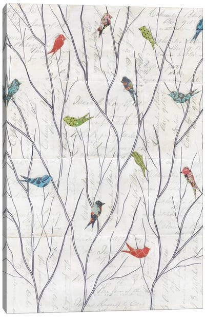Summer Birds Background I Canvas Art Print - Mixed Media Art