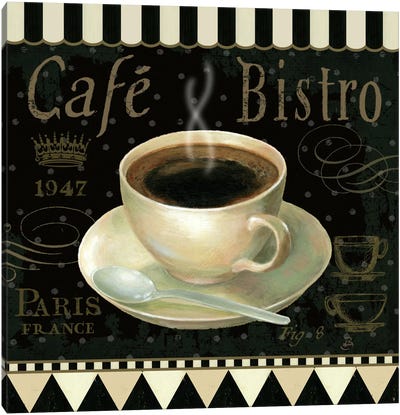 Cafe Parisien IV Canvas Art Print - French Country Décor