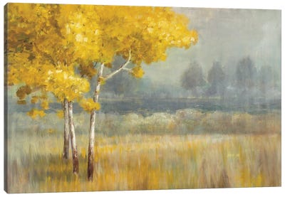 Yellow Landscape Canvas Art Print - Dining Room Art
