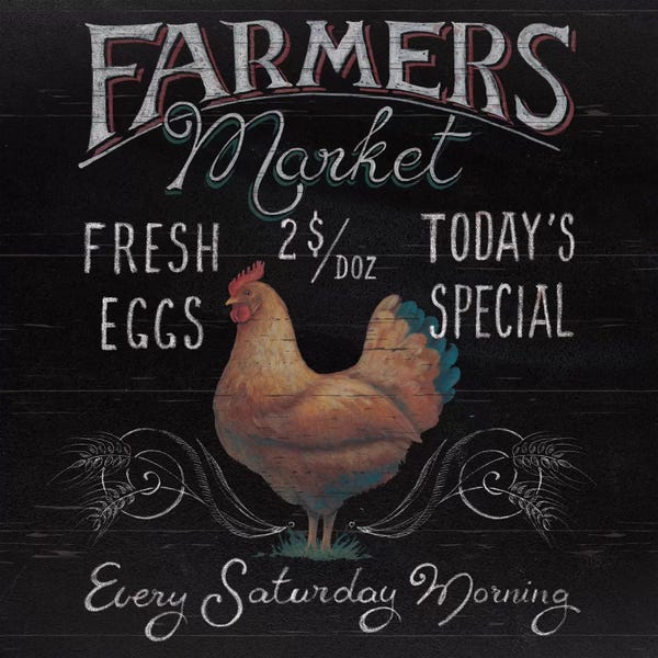 Chickens & Roosters: Farmers Market I by Daphne Brissonnet