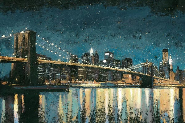 James Wiens: Bright City Lights I (Blue) by James Wiens