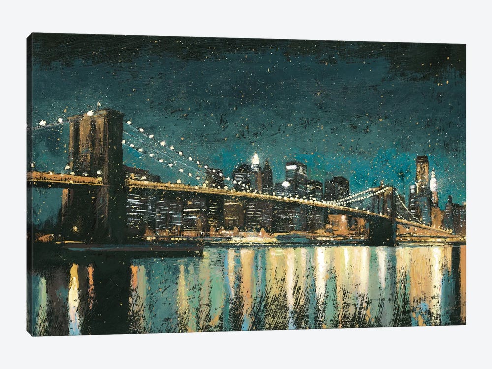 Bright City Lights II (Teal) by James Wiens 1-piece Canvas Artwork