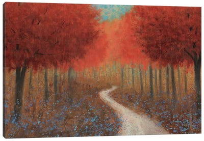 Forest Pathway Canvas Art Print - Autumn & Thanksgiving